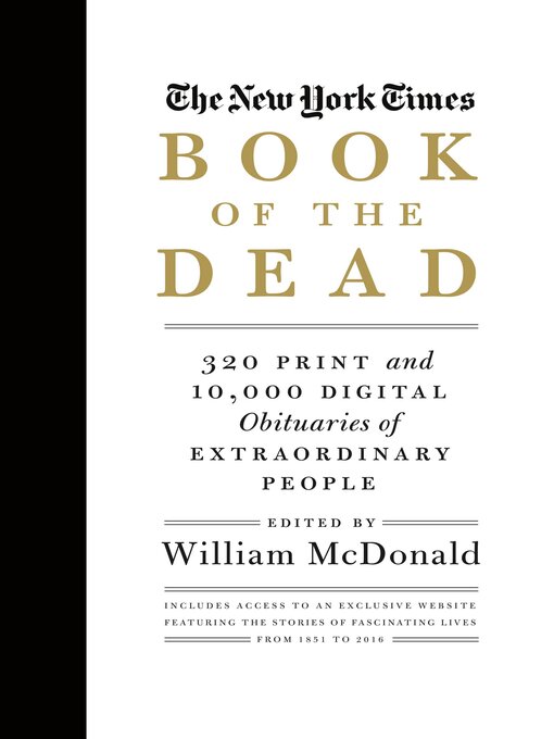 Title details for The New York Times Book of the Dead by William McDonald - Available